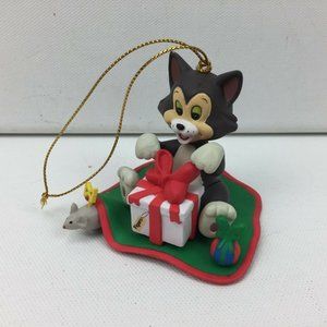 Vtg Groiler Disney Figaro Collectible Christmas Tree Ornament Black Cat Mouse